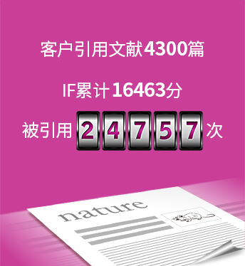 客户引用文献4300篇，IF合计16463，被引用24757次