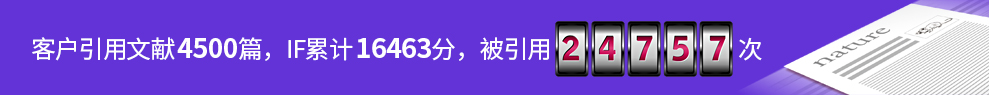 客户引用文献4500篇，IF合计16463，被引用24757次