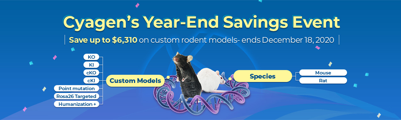 Save up to $6,310 on custom mouse and rat model | Cyagen