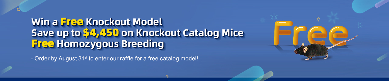 Knockout catalog mice, $1000 off - Cyagen US Inc.